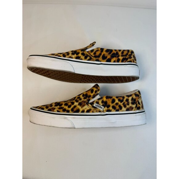 Vans Classic Size W9 M6.5 Leopard Print Slip-On Sneaker Comfort Shoe - Picture 6 of 14